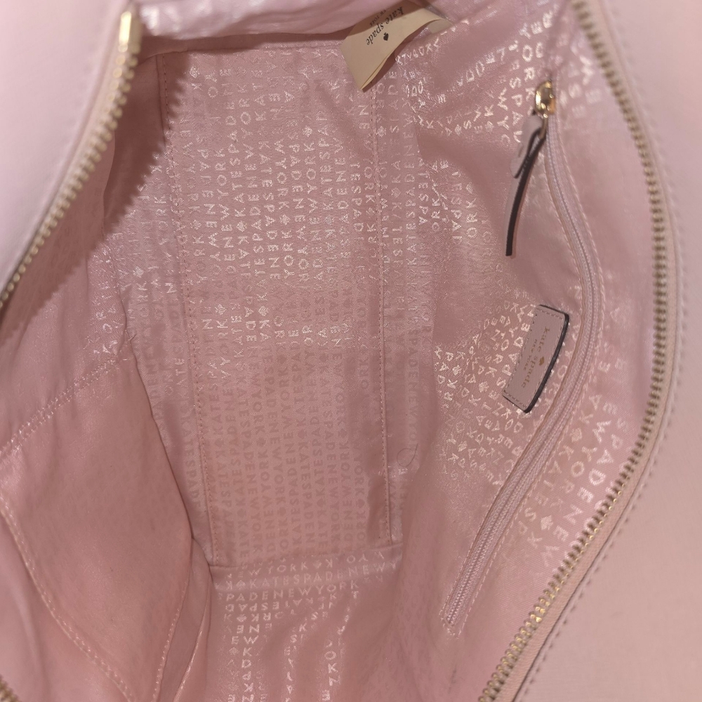 Kate Spade Light Pink Tote with Floral Bow EUC UNBRANDED DUSTY - Picture 14 of 16